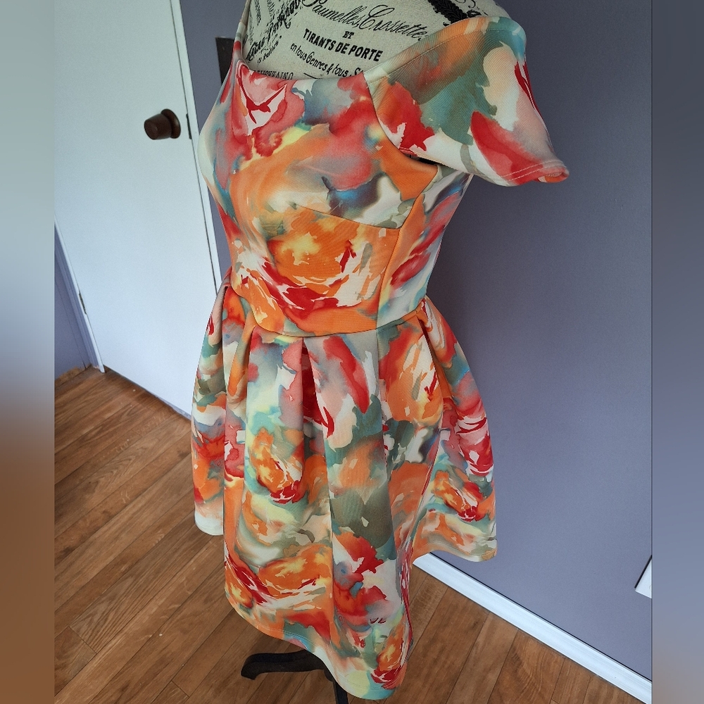 Dainty Hooligan Floral Dress - Orange and Red - Picture 3 of 5